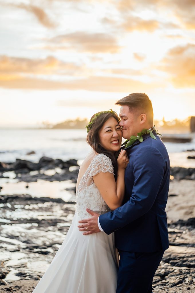 stunning sunset during a wedding in Hawaii