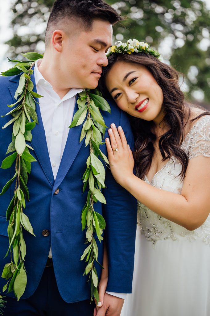 sweet moments of the couple during their Hawaii wedding