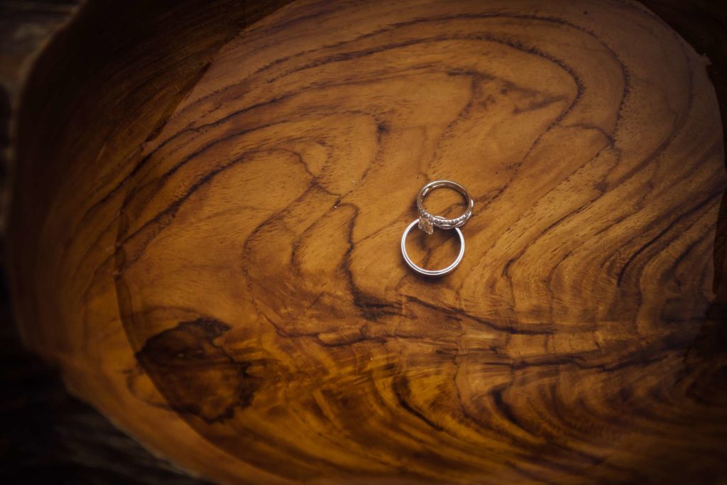 weddings rings in the Koa bowl