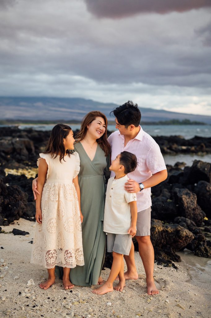 family having a good time at Hawaii beach