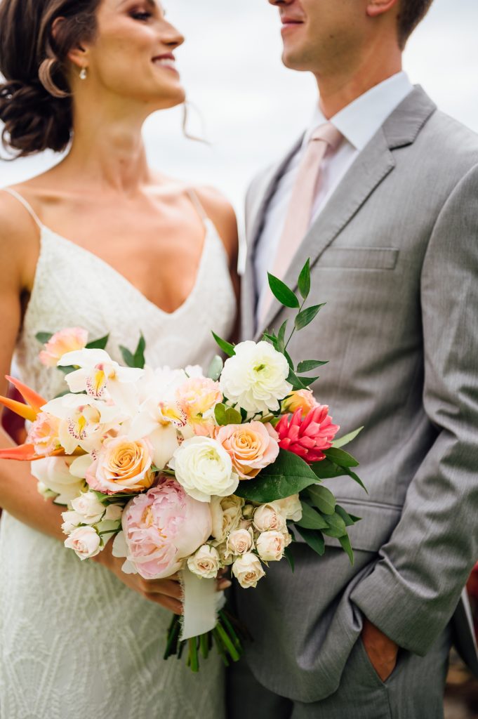 beautiful bridal bouquet during a wedding in Hawaii