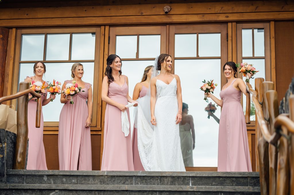 fun moments with bride and bridesmaids during her Hawaii wedding