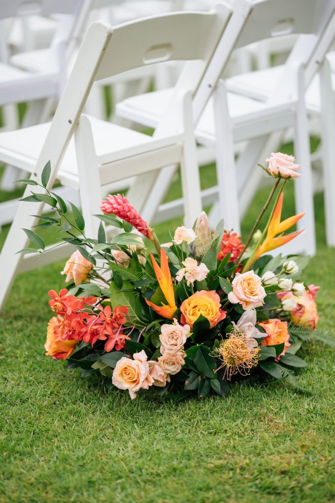 colorful wedding florals