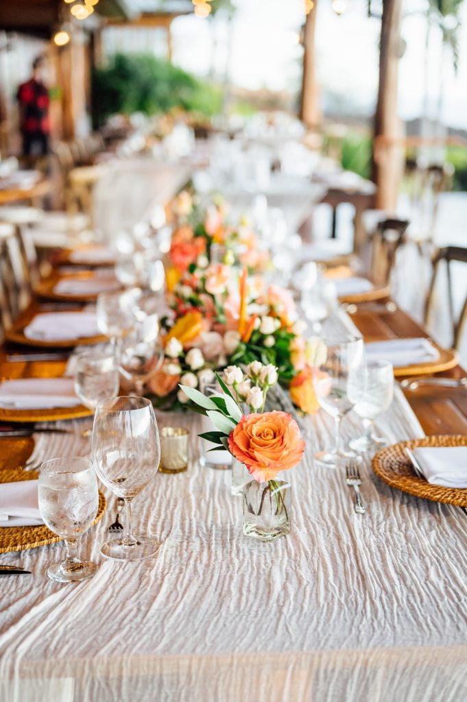 beautiful florals during a wedding reception