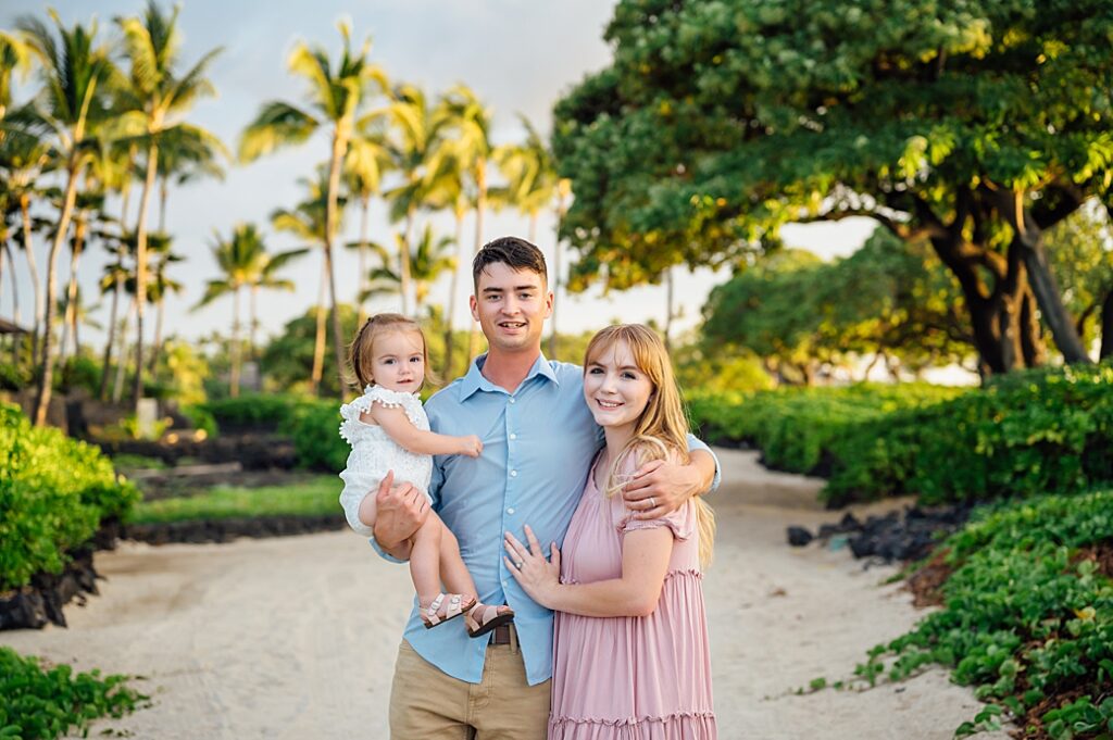 beautiful family photo by Big Island beach photographer
